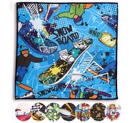 Ed Hicks Chiffon de nettoyage XL en microfibre de qualité supérieure pour lunettes et lunettes de soleil sur le thème du snowboard et du ski 30 x 30 cm pour nettoyer les lunettes et lunettes ainsi que