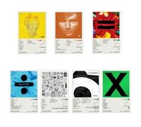 Ed Poster Couverture d'album Sheeran Édition limitée Poster sur toile Décoration de chambre à coucher, bureau, chambre, cadeau (lot de 7) sans cadre 20 x 30 cm