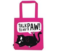 Ed the Cat Sac en tissu 100% coton avec fond pour courses, bureau ou université, 39 x 42 cm, Rose, 39 cm x 42 cm x 42 cm, Talk to my Paw