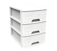 EDA Plastiques – Module de rangement bureau A4 3 tiroirs – Blanc