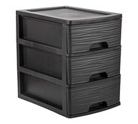 Module de classement STONE, A4, 3 tiroirs, PP, noir