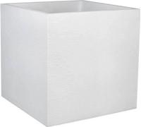 EDA Bac a fleurs carré GRAPHIT - 57 L - 49,5 x 49,5 x 49,5 cm - Blanc cérusé