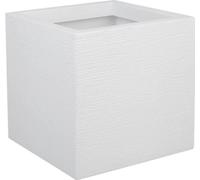 EDA Bac a fleurs carré GRAPHIT UP - 21 L - 29,5 x 29,5 x 29,5 cm - Blanc cérusié