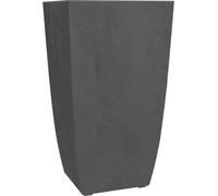 EDA Bac a fleurs Carré haut DIVA BASALT - 42 L - 43,5 x 43,5 x H.78.2 cm -Bac intérieur amovible - Gris anthracite