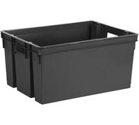 EDA Plastiques Bac de rangement 50 l noir 1 pièce