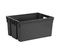 Bac de rangement 50l noir 1 pièce