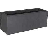 EDA - Balconnière Basalt'Up 25 L - Décor Imitation Béton - Simple Paroi - Zone de Rétention d'eau - 59 x 19,5 x H.22,8 cm - Gris Anthracite