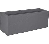 EDA - Balconnière Volcania'Up 25 L - Décor Imitation Pierre - Simple Paroi - Zone de Rétention d'eau - 59 x 19,5 x 22,8 cm - Gris Galet