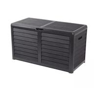 Malle de jardin - 420 litres - décor bois - Baya gris foncé EDA PLASTIQUES