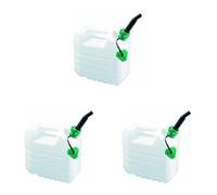 EDA - Bidon à Eau 10 L - avec Bec Verseur Logé dans le Jerrican - Certifié Contact Alimentaire - 32,1 x 17,8 x 30,1 cm - Naturel (Lot de 3)