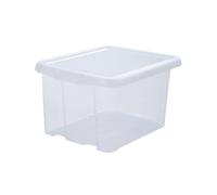 EDA - Boîte de rangement 18 L Funny Box - Avec couvercle - Emboîtable et Superposable - 39 x 31,5 x H.22,5 cm - Transparent
