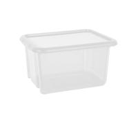 EDA - Boîte de rangement 30 L Funny Box - Avec couvercle - Emboîtable et Superposable - 45 x 37 x H.24,5 cm - Transparent, Naturel