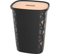 EDA Boîte de rangement pour pellets 70 litres noir avec roulettes