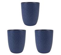 EDA - Cache-Pot Opale Ø 12,5 cm - Spécial Orchidées - Bleu Profond (Lot de 3)