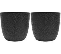 EDA - Cache-Pot Opale Ø 22 cm - Noir (Lot de 2)