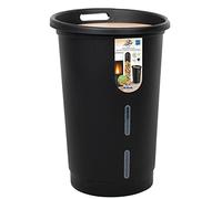 EDA - Coffre à Granulés Jura Montania avec Roulettes 38 L - pour 25 kg de Pellets - Noir, 010478 NO, Ø 39,7 x 60,5 cm