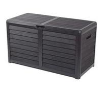 Eda Coffre De Jardin Baya En Plastique 420 Litres - Décor Imitation Bois - Gris Anthracite - Fabriqué En France Gris