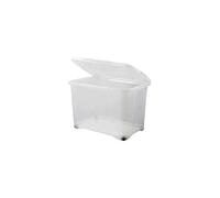 EDA Coffre DE Rangement Clip Box avec Couvercle ET roulettes 60L Couleur Naturel 10817