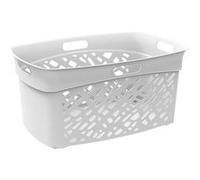 EDA Corbeille à linge Alméria – en plastique design – 45 L – Blanc