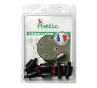 EDA-Ensemble de 6 galets roulants noirs pour pots Eda Poetic - Les 6 pièces