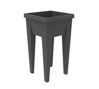 EDA - Espace Potager Veg&Table AROMATIQUE 23L - Zone Rétention d'eau - Pieds Creux avec Bouchon Evacuation - 38,5 x 38,5 x 68 cm - Gris Anthracite