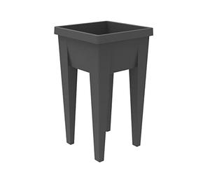 EDA - Espace Potager Veg&Table AROMATIQUE 23L - Zone Rétention d'eau - Pieds Creux avec Bouchon Evacuation - 38,5 x 38,5 x 68 cm - Gris Anthracite
