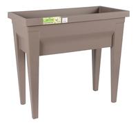 EDA - Espace Potager Veg&Table City 57 L - Zone Rétention d'Eau - Pieds avec Bouchon Evacuation - 76 x 38,5 x 68 cm - Taupe