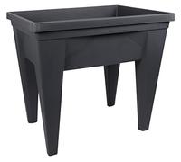 EDA - Espace Potager Veg&Table MAX - 85L - Zone Rétention d'Eau pour Limiter l'Arrosage - Pieds Creux avec Bouchon Evacuation - Apte au contact alimentaire - 75,6 x 55,6 x H. 68 cm - Gris Anthracite