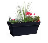 EDA-Jardinière avec soucoupe clipsée en plastique recyclé et support anthracite Poetic Babyroméo - 28 x 16 x 10 cm