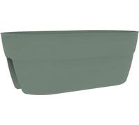 EDA Jardiniere Cavaliere OSAKA 19,5 L - 56 x 30,1 x H.20,6 cm - Vert laurier - Systeme de Fixation - Pour Balcons et Rambardes
