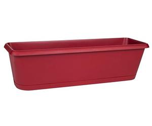 EDA - Jardinière Chorus 60 cm - Plateau Clipsé avec Réserve d'eau - 11,6 litres - 58,8 x 18,8 x H.16,1 cm - Rouge Rubis
