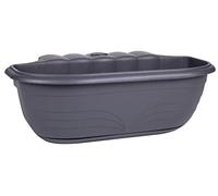 EDA - Jardinière JARDICROCHE 10 L - Crochetable avec Sécurité - Plateau Clipsé Inclus - pour Balcons et Rambardes - 51 x 20 x 18 cm - Gris Anthracite