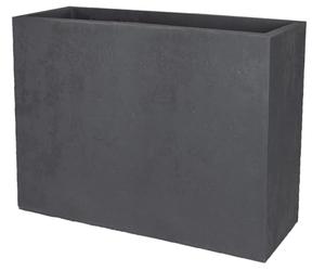EDA - Jardinière Muret Loft L Basalt - 46 L - Décor Imitation Béton - Utilisable à l'Intérieur et à l'Extérieur - Zone de Rétention d'eau pour Limiter l'Arrosage - 78 x 29 x H.60 cm - Gris Anthracite