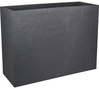 EDA Jardinière rectangulaire Volcania effet pierre anthracite 46 litres - 78,5 x 29,5 x 60 cm