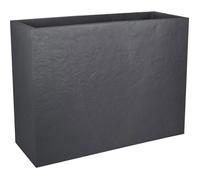EDA Jardinière rectangulaire Volcania Effet Pierre Anthracite 46 litres - 78,5 x 29,5 x 60 cm