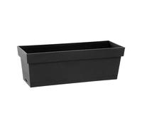 EDA Plastiques Jardinière Toscane avec plateau emboîté 50×18×16,7 cm 10 L Gris foncé