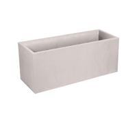 EDA - Jardinière Volcania 98 L - Décor Imitation Pierre - Double Paroi - Zone de Rétention d'eau - Modulable - 99,5 x 39,5 x 43,5 cm - Beige Calcaire