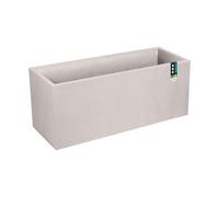 EDA Jardinière VOLCANIA Beige calcaire double paroi – zone de rétention d'eau 99,5×39,5×43,5 cm 98L