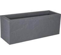 EDA Jardiniere VOLCANIA UP - 57 L - 79,5 x 29,5 x 29,5 cm - Gris galet - Décor Imitation Pierre