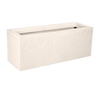 EDA - Jardinière Volcania'Up 57 L - Décor Imitation Pierre - Simple Paroi - Zone de Rétention d'eau - 79,5 x 29,5 x 29,5 cm - Beige Calcaire