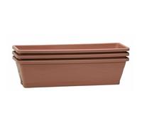 EDA Lot de 3 jardinières balcon Symphonie - 3 x 6 L - 50 x 15 x 12 cm - Taupe