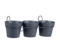 EDA - Lot de 3 pots Ø15cm Toscane Anthracite 47x23x17cm