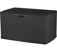 EDA - Malle de Jardin SERENA 500 L - Cadenassable avec Roulettes - Anti-étouffement - Anti-UV - Gris anthracite - 121 x 76 x 67 cm
