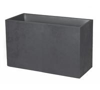 EDA - Muret Basalt 116 L - Décor Imitation Béton - Double Paroi - Zone de Rétention d'eau - 99,5 x 39,5 x H.60 cm - Gris Anthracite