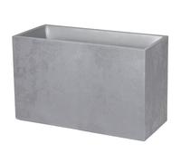 EDA - Muret Basalt 116 L - Décor Imitation Béton - Double Paroi - Zone de Rétention d'eau - 99,5 x 39,5 x H.60 cm - Gris béton