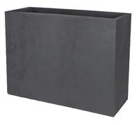 EDA - Muret Loft L Basalt 46 L - Décor Imitation Béton - Double Paroi - Zone de Rétention d'eau - 78 x 29 x H.60 cm - Gris Anthracite
