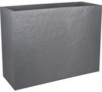 EDA - Muret Loft L Volcania 46 L - Décor Imitation Pierre - Double Paroi - Zone de Rétention d'eau - 78 x 29 x 60 cm - Gris Galet