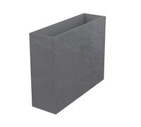 EDA - Muret Loft XL Volcania 63 L - Décor Imitation Pierre - Double Paroi - Zone de Rétention d'eau - 99 x 29 x 78 cm - Gris Galet