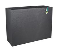 EDA - Muret Loft XL Volcania 63 L - Décor Imitation Pierre - Utilisable à l'Intérieur & l'Extérieur - Zone de Rétention d'eau pour Limiter l'Arrosage - 99 x 29 x 78 cm - Gris Anthracite