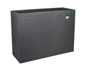 EDA - Muret Loft XL Volcania 63 L - Décor Imitation Pierre - Utilisable à l'Intérieur & l'Extérieur - Zone de Rétention d'eau pour Limiter l'Arrosage - 99 x 29 x 78 cm - Gris Anthracite